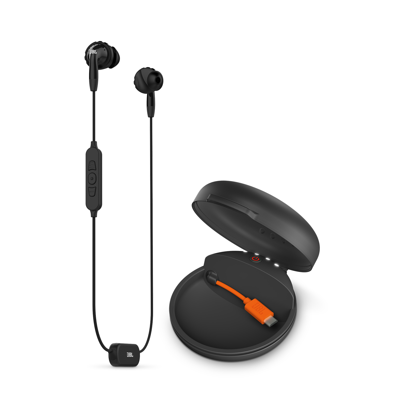 JBL Inspire 700 - Black - In-Ear Wireless Sport Headphones with charging case - Hero